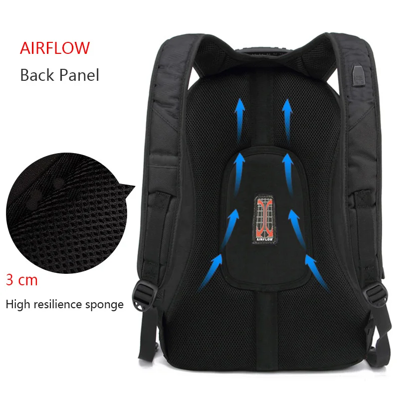 Men's Multifunctional Waterproof Backpack with USB Support