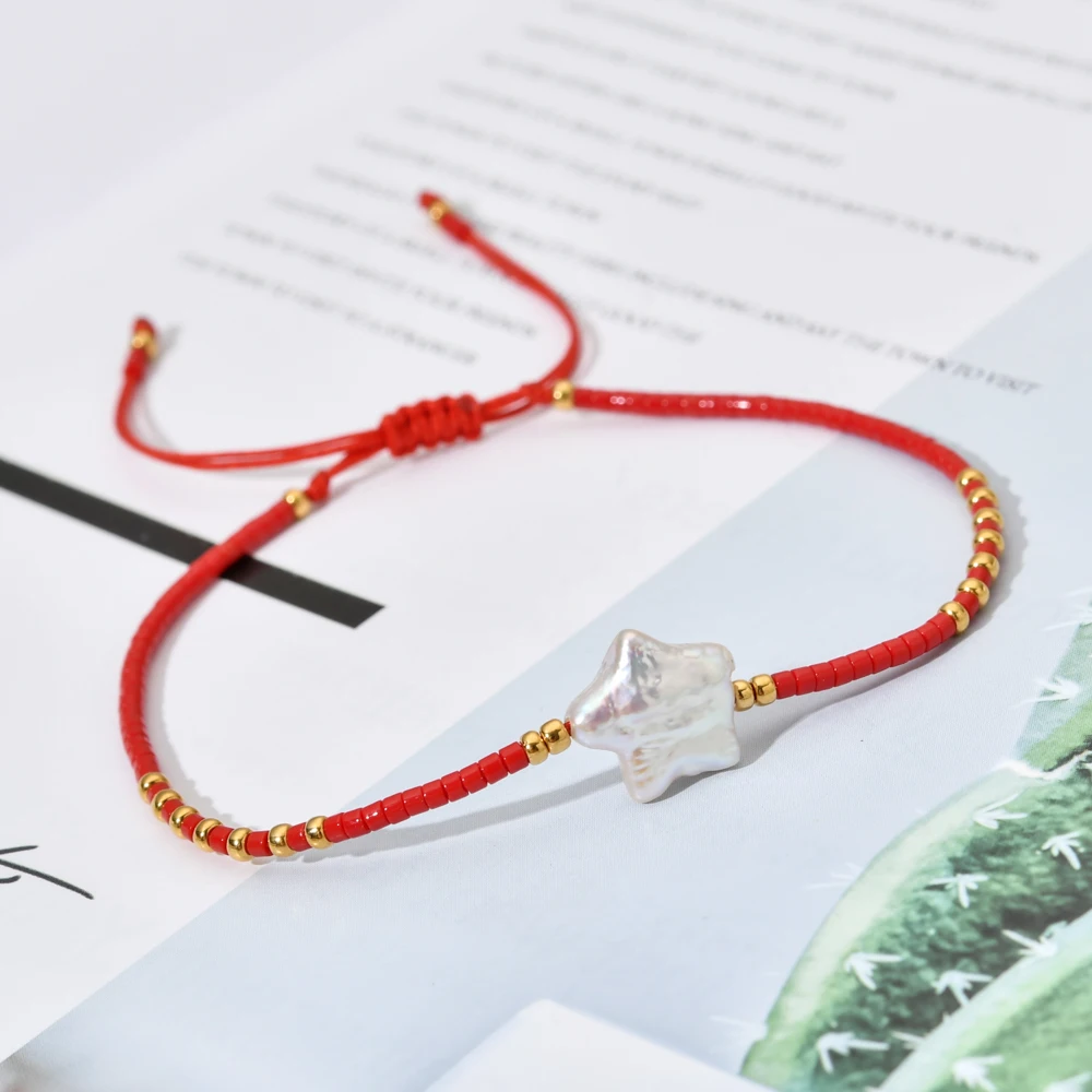 ZMZY Bohemian Fashion Natural Freshwater Pearl Bracelets for women Boho New MIYUKI Beads Handmade Star Bracelet Femme Jewelry