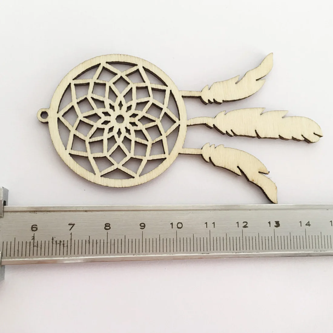 10pcs Clothing Decorative Cut Accessories Wood Pendant Pendant Art Card Making Feather Shape Tag Wide Use Wedding DIY Craft Home
