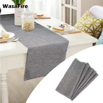 

1Pcs Natural Imitated Linen Table Runner Rustic Washable Wedding Decors Home Dining Table Mat Christmas Party Diy Decor