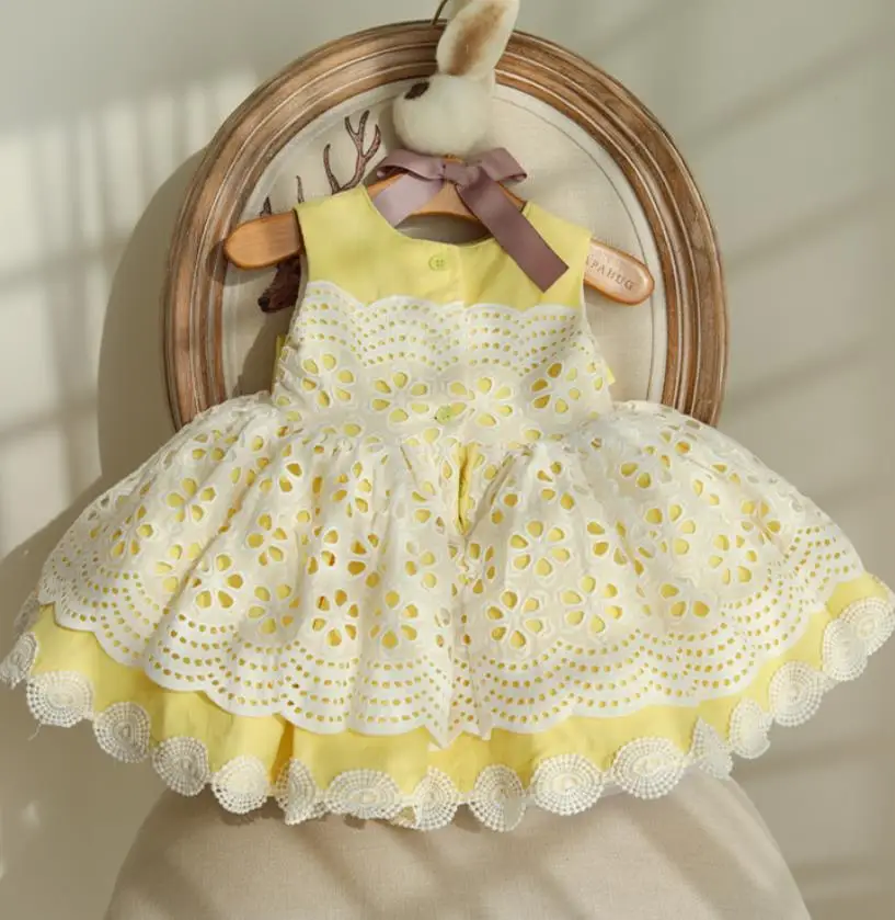 Roupa do Bebê Espanhol do Vintage Vestido de Baile Costura sem Mangas Festa de Aniversário da Páscoa Vestidos de Princesa para a Menina Lolita Laço A447 10 Mamãe e Bebê
