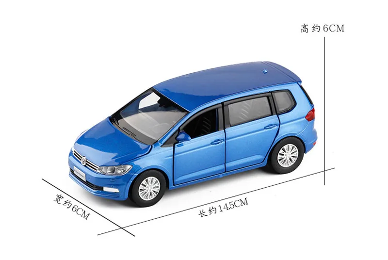 1/32 моделирование Touran L MPV литая под давлением модель игрушечного автомобиля металлический литой звуковой светильник игрушки для детей