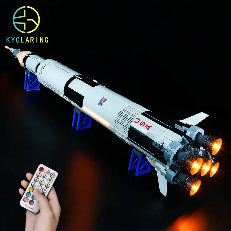 Kyglaring Set Di Illuminazione A Led Giocattoli Fai-Da-Te Per Idee 21309 Apollo Saturn V Building Blocks