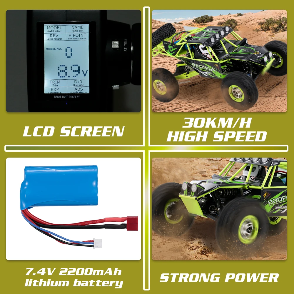 Wltoys 1/10 RC Автомобиль 2,4G 4WD внедорожник 30 км/ч высокая скорость Радио пульт дистанционного управления автомобиль Рок Гусеничный Беговые RC игрушки
