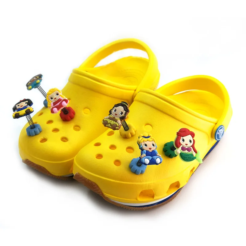 3-5PC PVC Lovely Clasic cartoon  Croc Charms Decoration For Shoes Buckles JIBZ Girl Gift Shoe Accessories With Spring Buckle