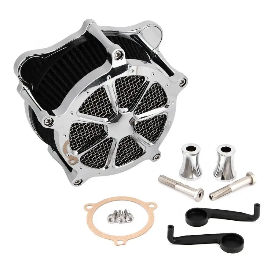 Серебряный мотоциклетный воздушный фильтр подходит для FXDLS/Trike/Touring 2008- мотоцикл модифицированный воздухоочиститель