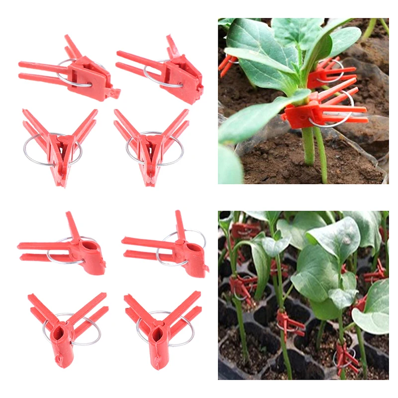 New 50pcs Plastic Grafting Graft Clip Garden Plant Support For Vegetable Flower Tomato Bushes Plants Stalks Fix Grafting Tool