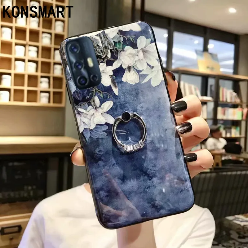 KONSMART чехол с блестками и цветами для VIVO V17 индийская версия накладка на заднюю