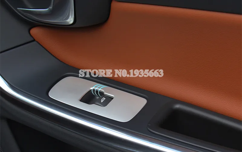 Для VOLVO S60 автомобиля из нержавеющей стали двери окна кнопку рамки накладка 2011 2017 4