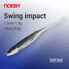 

NOEBY Soft Lure 75mm 1.3g 100mm 3g Shad Fishing Bait Artificial Silicone Sequin Swing Bass Perch Fishing Tackle Pesca