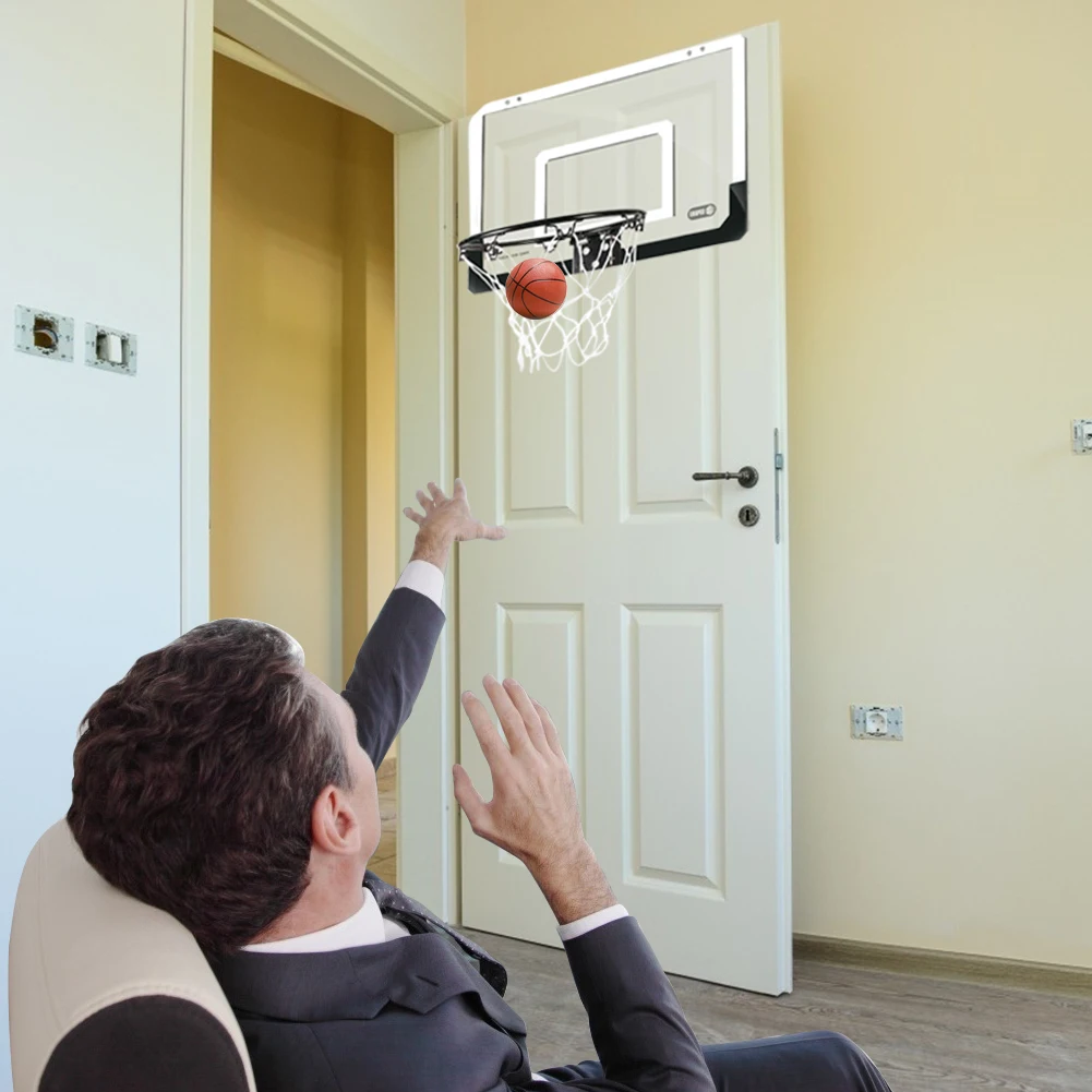Wall Mounted Basketball Ring Hoop Set Indoor Hanging Basket Kid Sport Toy Gift 
