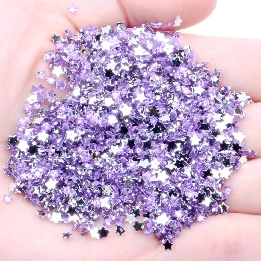 07 light purple 3 мм, 5 г, 1200 шт, акриловые стразы с пентаграммой, для мобильного телефона, ПК, для автомобиля, сделай сам, наклейки, хрустальные бусины, для рукоделия, украшения - Цвет: 07 light purple