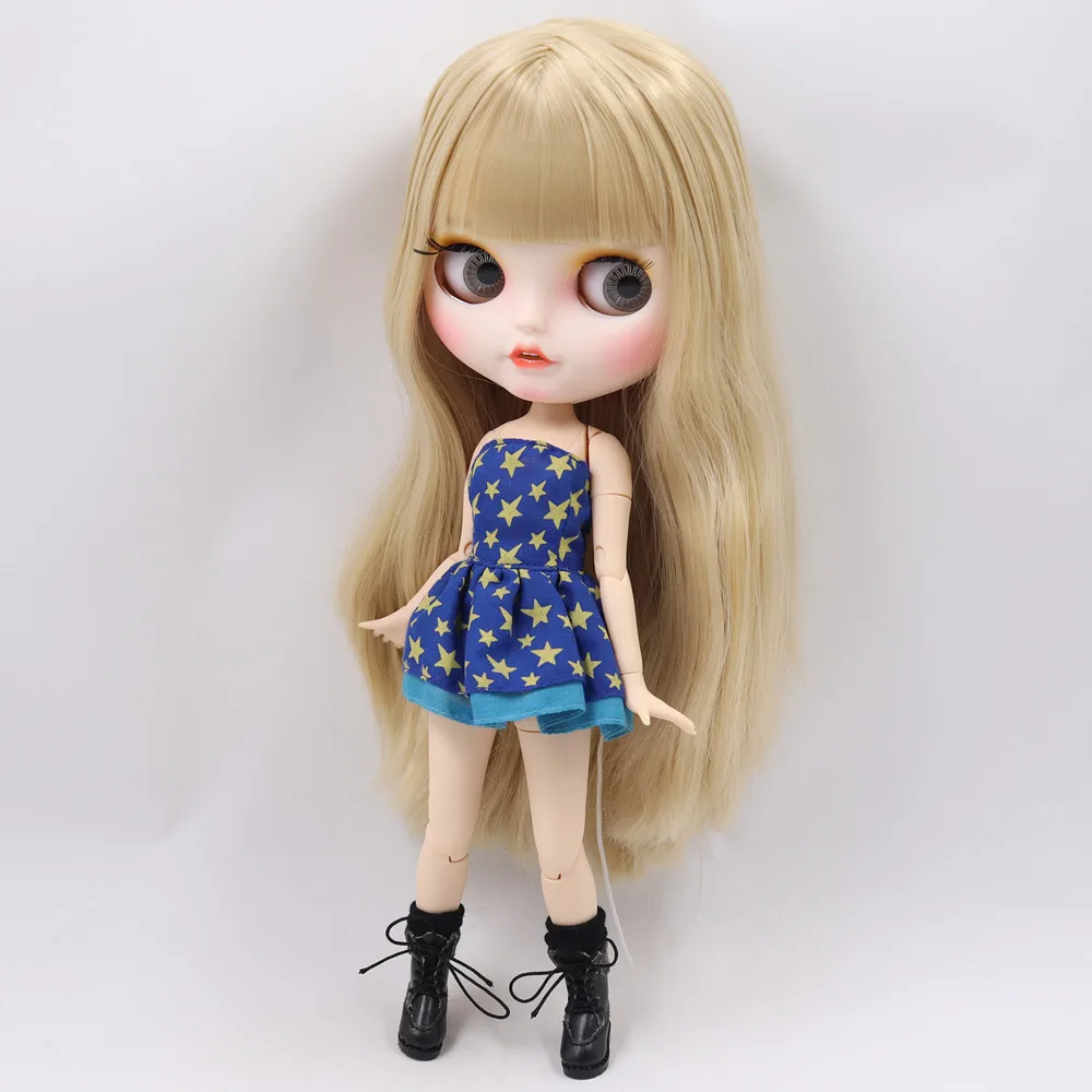 Ледяной обнаженный Blyth Кукла № BL538 светлые волосы резные губы открытый рот матовые индивидуальные лица сустава тела 1/6 bjd