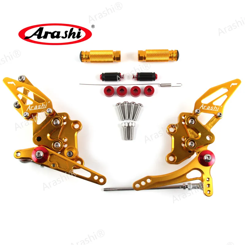 Gold Араши для KAWASAKI NINJA EX300A 2013- ЧПУ Регулируемая подножка Rearset аксессуары для мотоциклов педали - Цвет: Gold