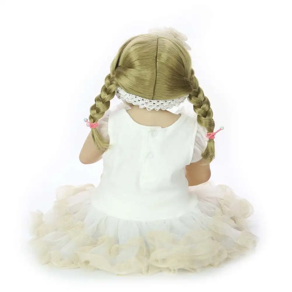 Дизайн 23 дюймов силиконовые всего тела Reborn Baby Doll модные реалистичные принцессы для девочек Кукла Детская подарок на день рождения Сделай Сам DIY бигуди для волос
