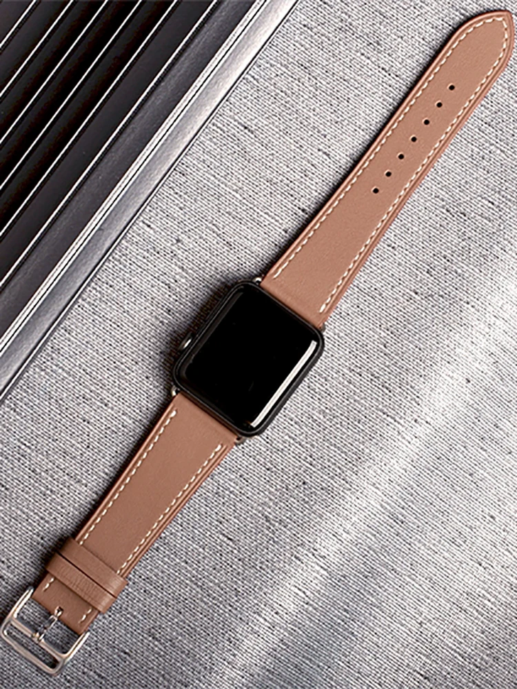 [Акция] ремешок из натуральной кожи для apple watch series 5 4 3 2 1 iwatch полосы 38 40 мм 42 44 мм ремень для мужчин и женщин