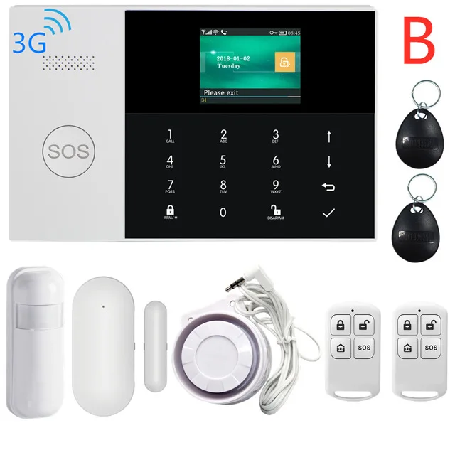Армейский зеленый 433MHZ IOS Android APP Remote Control LCD Touch Keyboard Wireless WIFI SIM GSM RFID Home Burglar Security Alarm System Sensor - Цвет: Армейский зеленый
