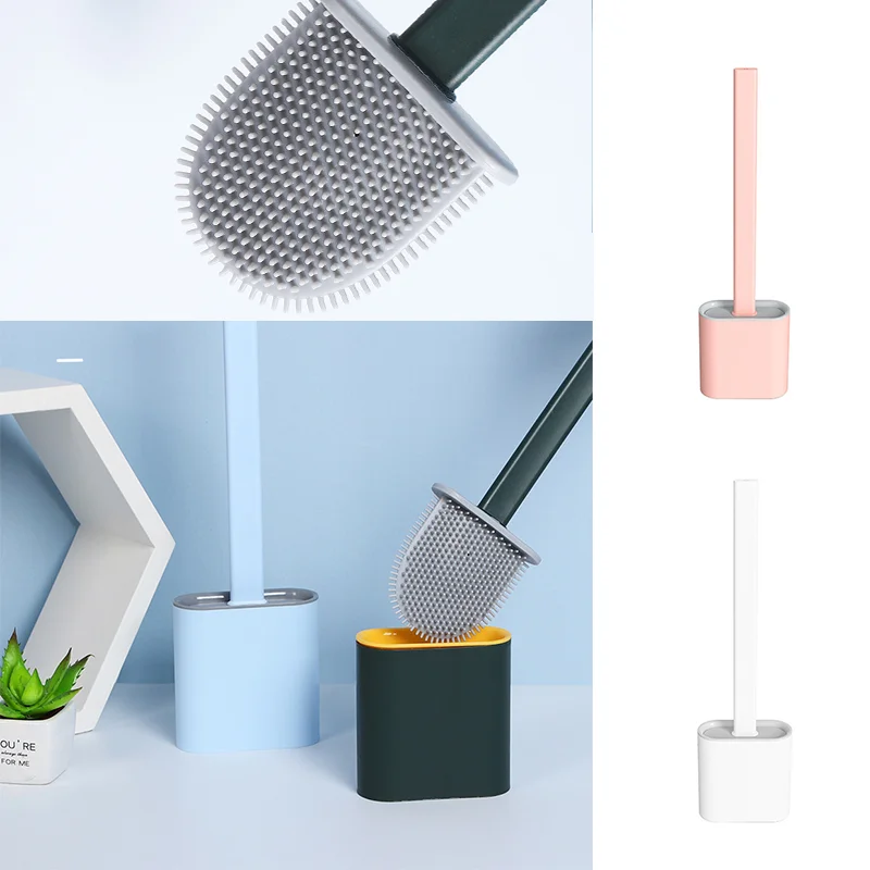 Good Deal Toilet-Brush Kitchen-Utensils Silicone Flex with Holder Revolutionary 1005001370271565