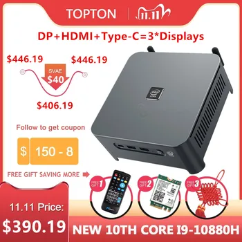 Günstig 10th Gen Intel Core Gaming Mini PC I9 10880H I7 10750H I5 10300H Windows 10 2 * DDR4 2 * M.2 2 * Lan WiFi DP HDMI 4K Computer HTPC NUC