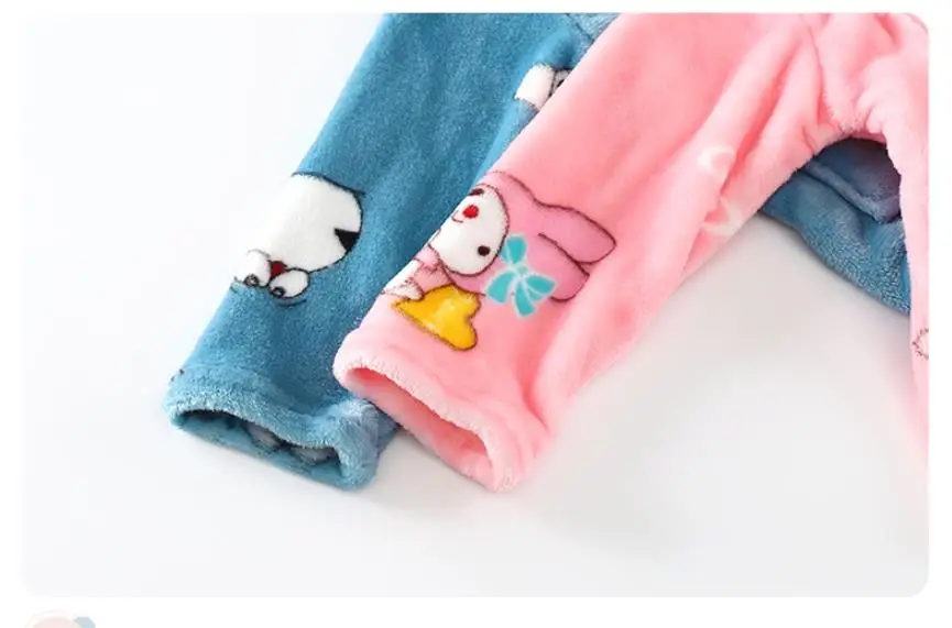 elegant pajama sets 2021 New Warmed for winter Pijamas Kids Flannel Pijama set Baby boy girl Cartoon printing Pajamas Children Homewear Suit 1-10y designer nightgowns