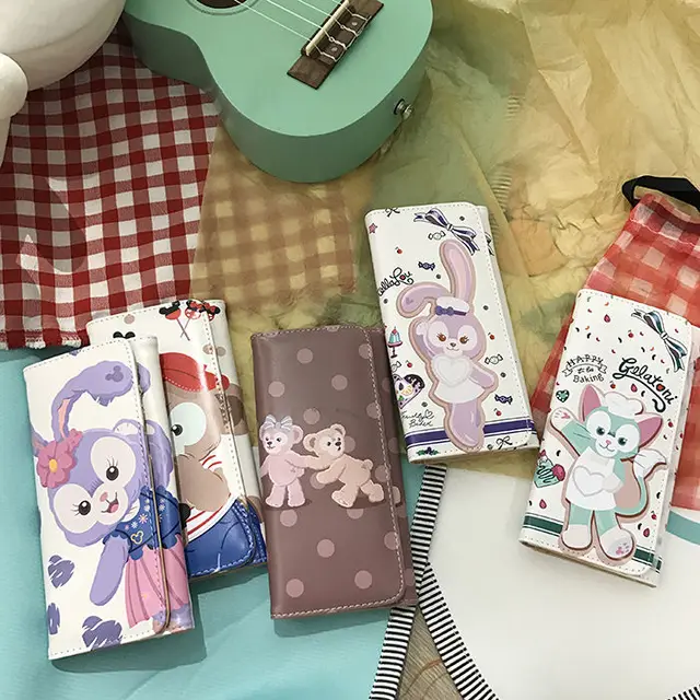 Disney Duffy Bear Wallet Female Student Korean Cartoon Cute Bear PU Waterproof Push Long Wallet 2