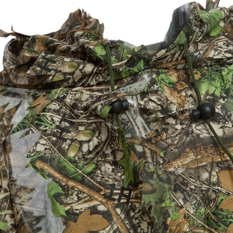 Камуфляж 3D плащ с узором из листьев Yowie Ghillie дышащий Открытый пончо Тип камуфляж наблюдение за птицами пончо Снайпер костюм