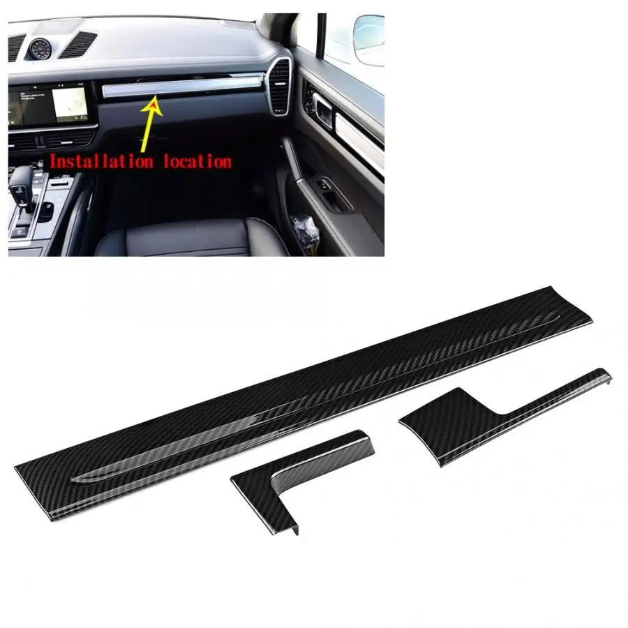 

Car Carbon Fiber Style Interior Center Console Panel Cover Strip Accessory Fit for Porsche Cayenne 2018 2019 LHD car styling