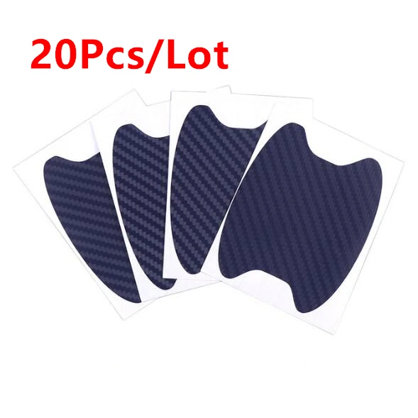 Dark Blue 20 шт./партия, автомобильный Стайлинг, автомобильный из углеродного волокна, дверная пленка, накладная рукоять, наклейка с надписью, защитная крышка для царапин, автомобильная внешняя палка - Название цвета: Dark Blue