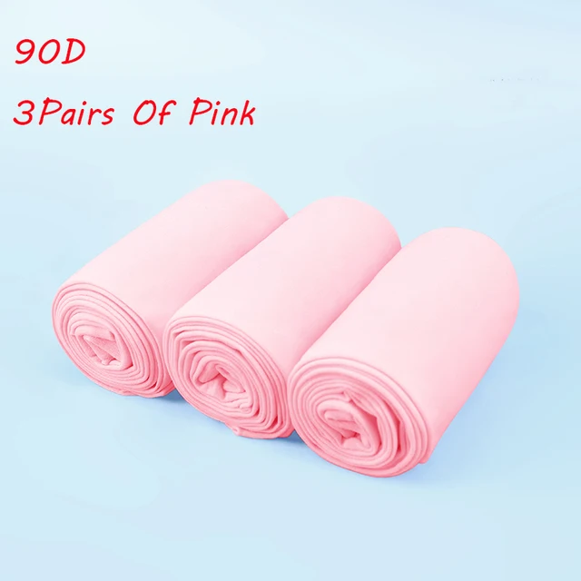 90D Girls Dance Ballet Tights Professional Ballet Stockings Woman Thicken White Dance Pantyhose Velvet Tights 3 Pairs Pink