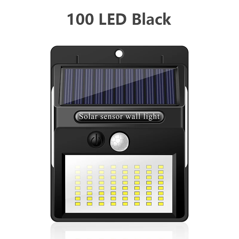 100 LED 1 piece IngHoo 20/100 светодиодный светильник на солнечной батарее с датчиком движения, уличный водонепроницаемый IP65 светильник, декоративный уличный фонарь, беспроводной настенный светильник - Испускаемый цвет: 100 LED 1 piece