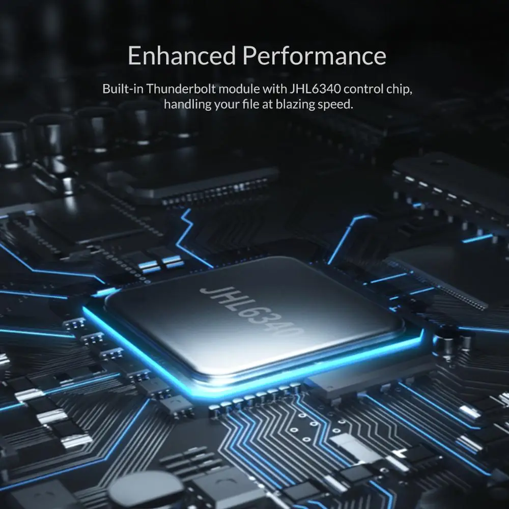 Жесткий диск ORICO Thunderbolt 3 40 Гбит/с NVME M.2 SSD корпус 2 ТБ алюминиевый type C с кабель USB