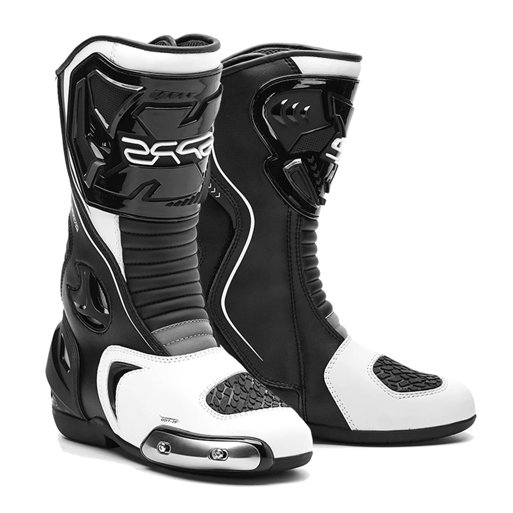 T100 Black White SPRS/ботинки для мотокросса; мужские водонепроницаемые ботинки в байкерском стиле; Профессиональные гоночные ботинки в байкерском стиле; ботинки для верховой езды; Botas Moto - Цвет: T100 Black White