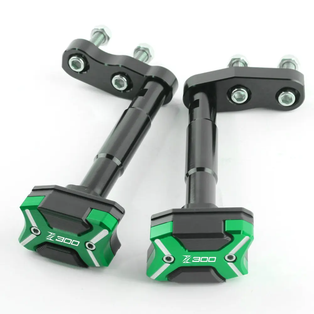 Мотоциклетная Рама слайдер протектор Crashpads Gurad чехол для KAWASAKI Z300 2011 - Цвет: Green