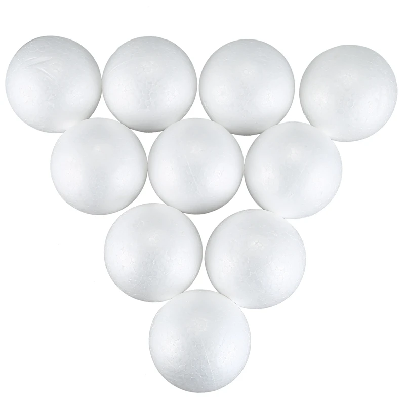 

10 x Christmas Decoration Modelling Craft Polystyrene Foam Ball Sphere 10cm---White
