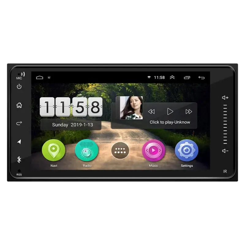 7 дюймов 2 DIN Android 8,1 автомобильный стерео Bluetooth gps Navi USB MP5 плеер FM радио Поддержка емкостный мультисенсорный экран VODOOL