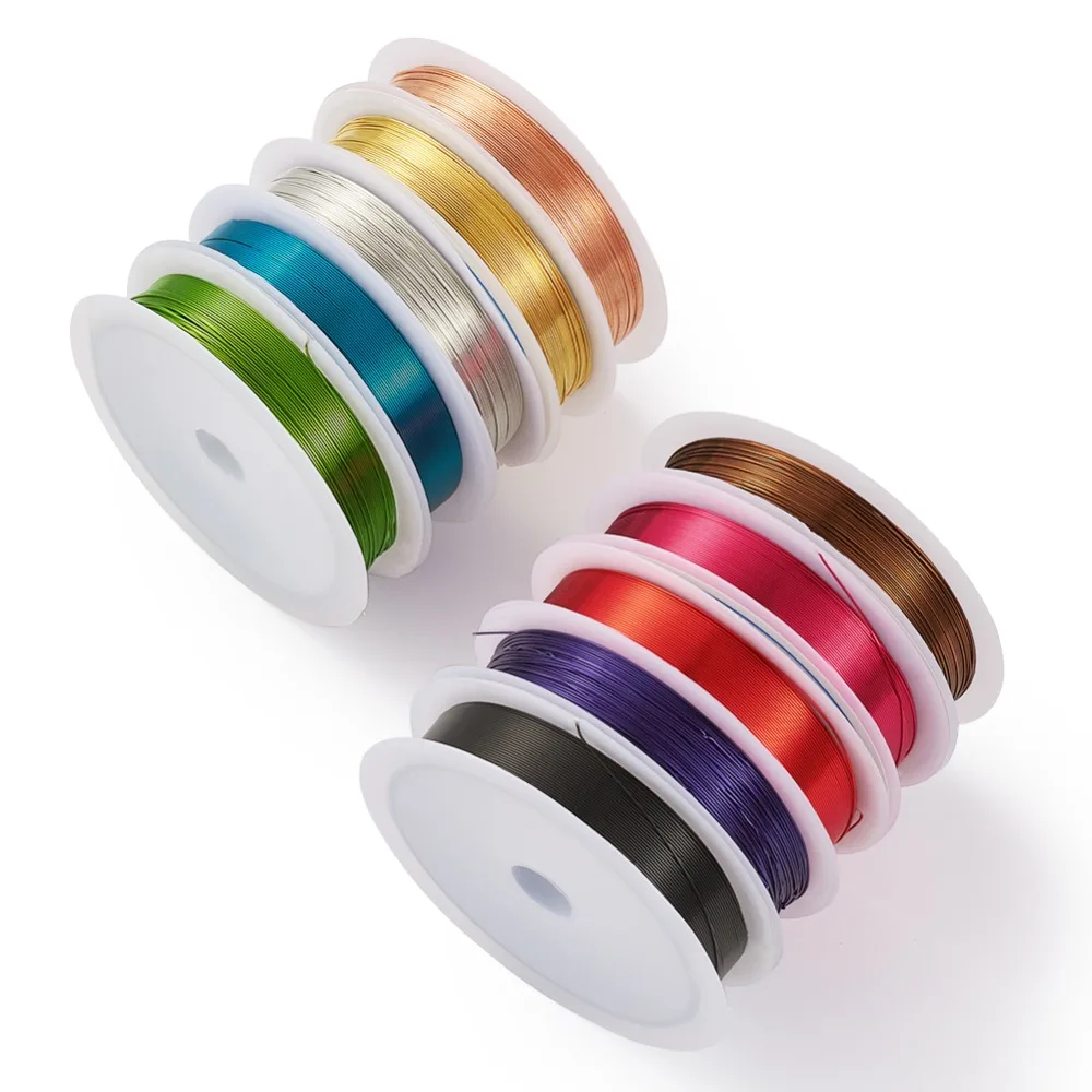 0,3 мм 0,4 мм 0,5 мм 0,6 мм 0,8 мм 1 мм смешанный цвет латунь медная проволока для ювелирных изделий Бисероплетение изготовление браслета ожерелья