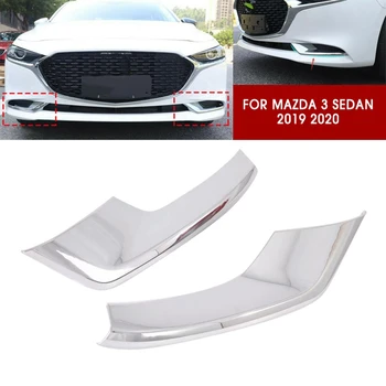 

pcmos 2Pcs/set Chrome Front Fog Light Frame Cover Trim For 2019 2020 Mazda 3 Sedan Exterior Parts Chromium Styling Stickers New