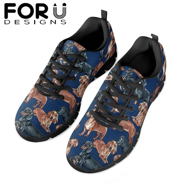 CDYXX0116BAQ FORUDESIGNS/женские кроссовки с рисунком собаки из мультфильма; коллекция года; дышащая повседневная обувь на шнуровке; Женская Удобная прогулочная обувь на мягкой платформе - Цвет: CDYXX0116BAQ