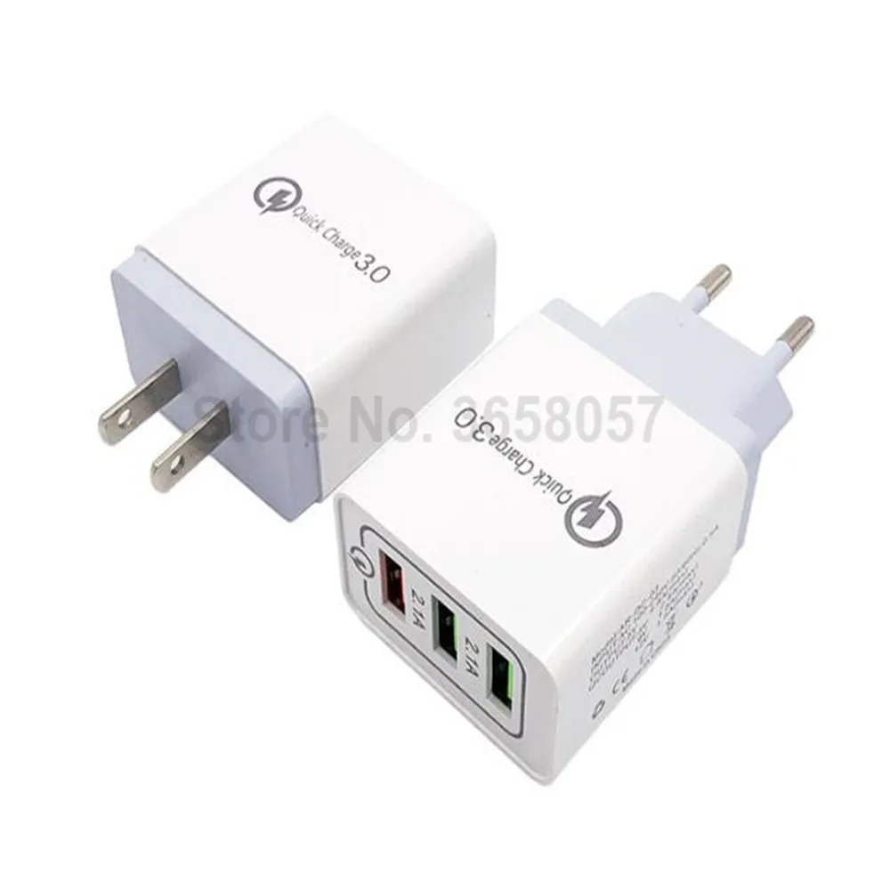 50 шт. Quick Charge 3,0 USB Зарядное устройство 5V 2.1A QC3.0 3 порты быстрой зарядки USB для путешествий настенное Зарядное устройство мобильного телефона Зарядное устройство