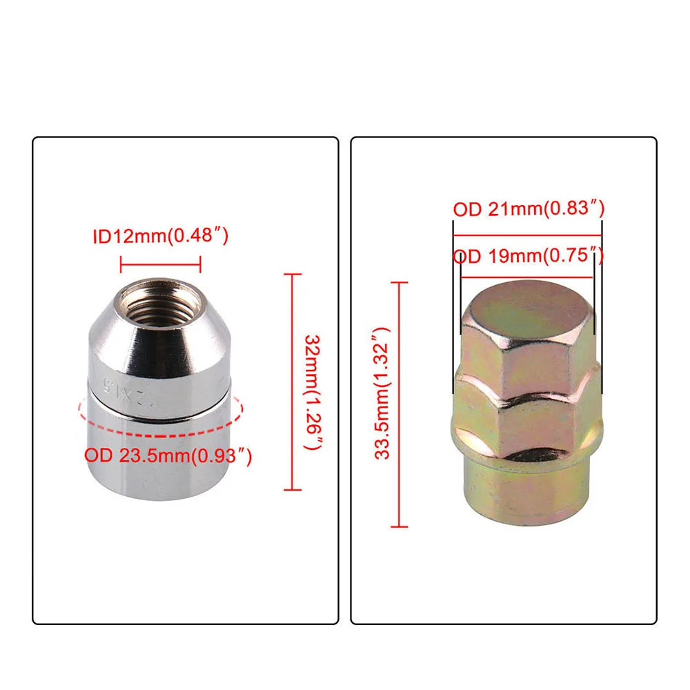 M12x1.5 стальной блокиратор колес рифлёная гайка хромированная запирающая 4+ 1 для Honda Acura Противоугонная Защитная гайка для колес/дисков