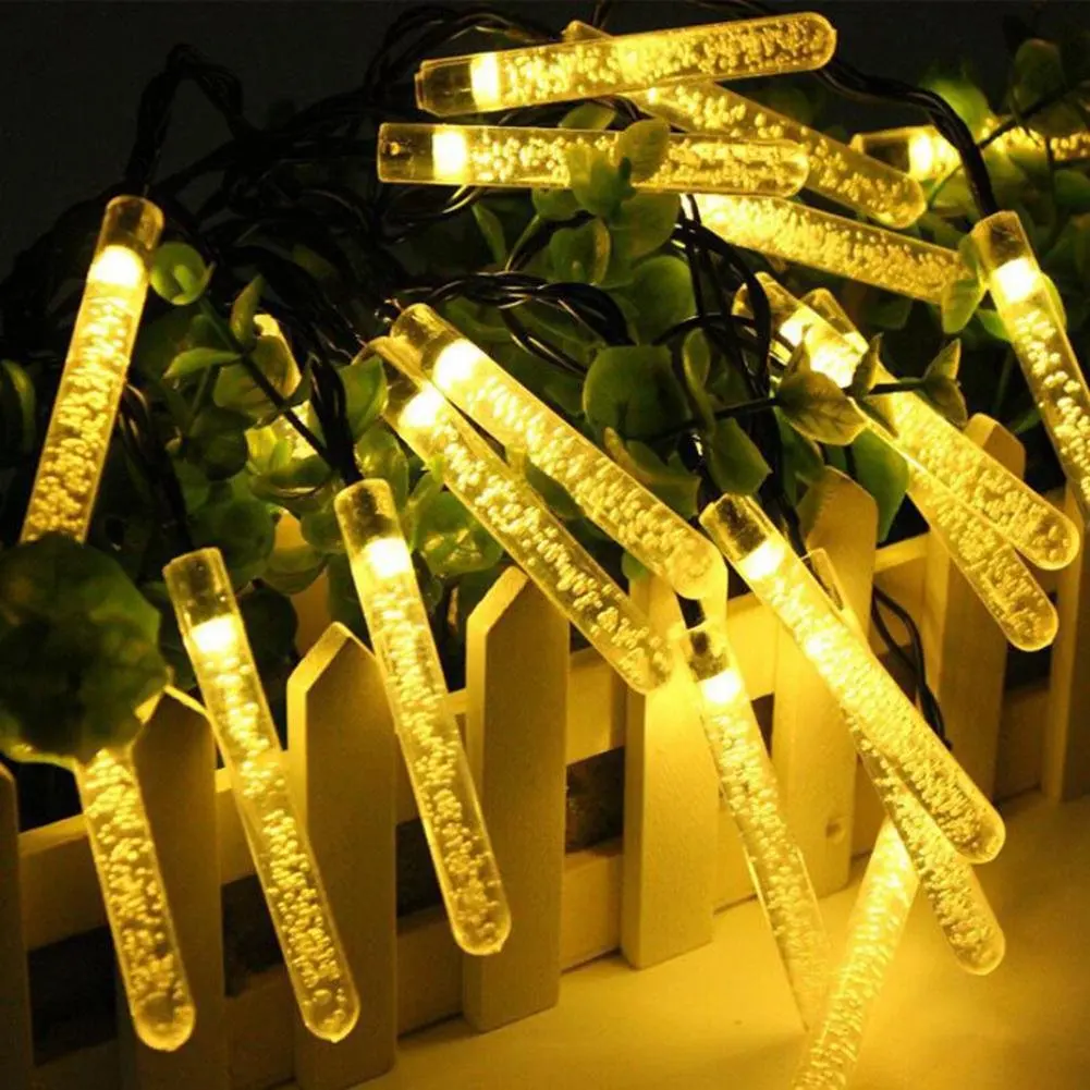 Солнечный 20LED свет кабель Icicles освещение цепи Открытый водонепроницаемый рождественские праздники бар вечерние светодиодная гирлянда