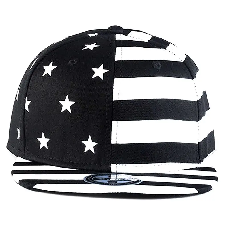 Outdoor Sports Wear With Adjustable Back Closure Baseball Cap Women Men Flat Brim American Flag Embroidered Hat Headwear