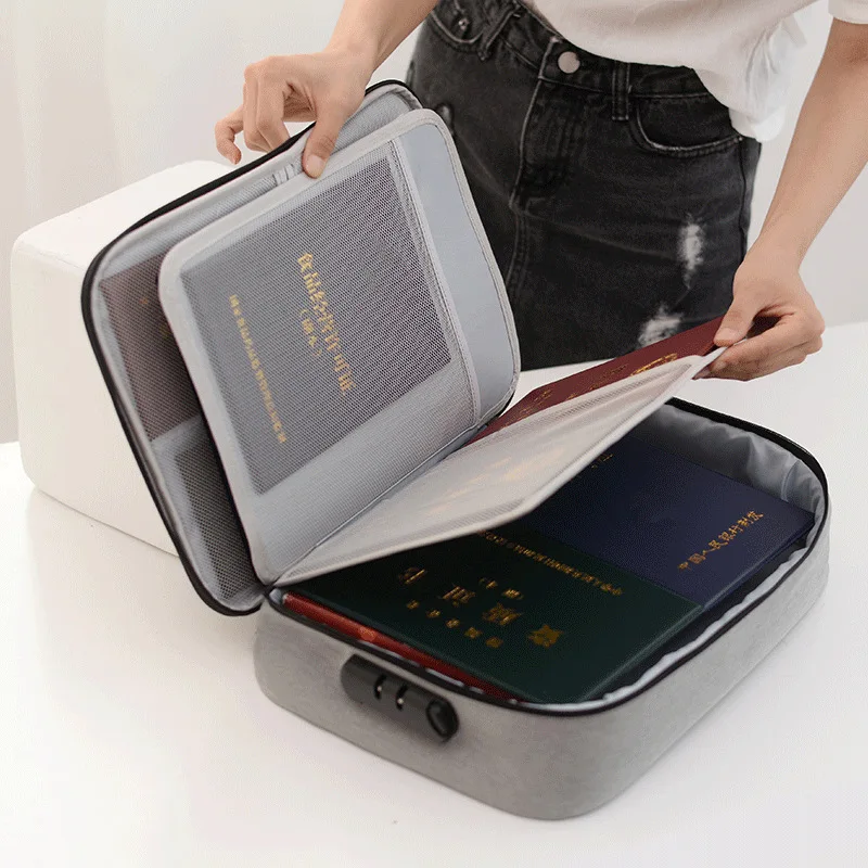 

Document Bag Large Capacity Men's Business Waterproof Storage Pack Travel Passport Wallet Card Organizer Home Accessories Item