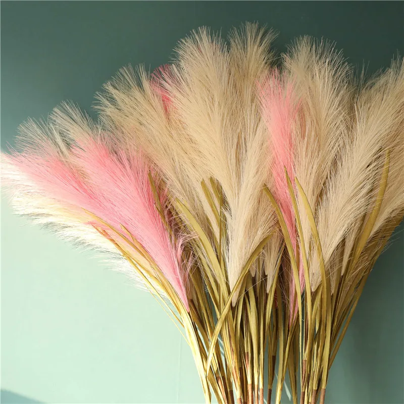 

Pampas Grass Plumes 100cm Tall Artificial Reed Flower Arrangements Reed Flower Stems Bunch for Wedding Vase Door Wreath Decor