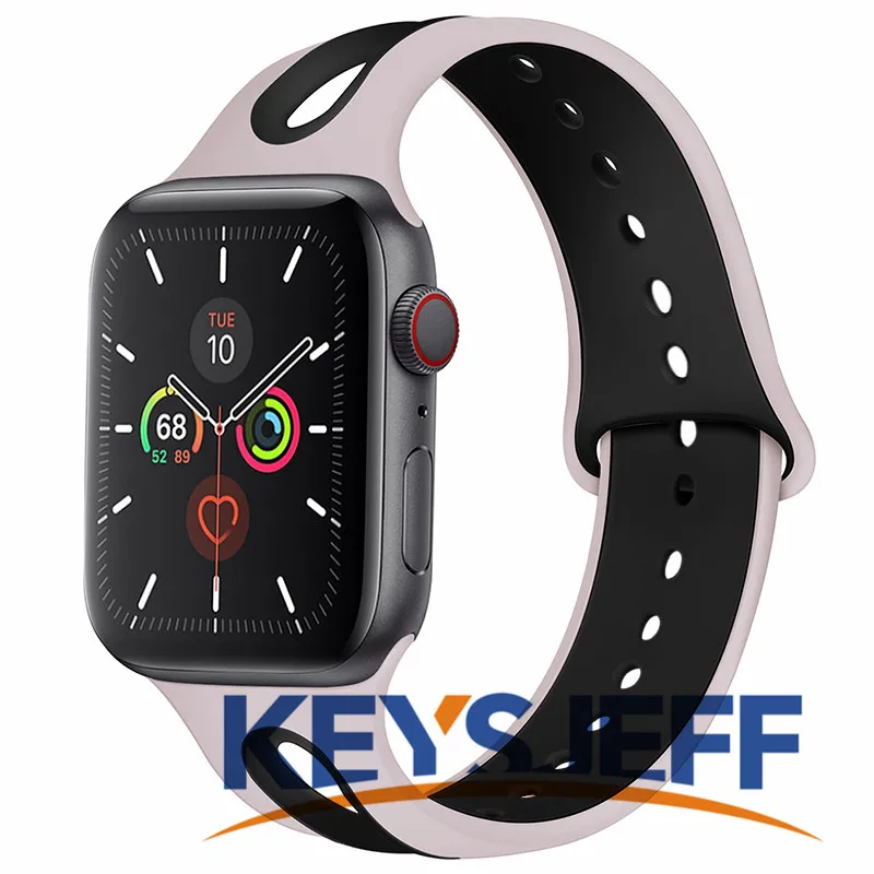Спортивный ремешок для Apple Watch 42 мм 38 44 40 силиконовый Iwatch Series 5/4/3/2/1 81003|Ремешки