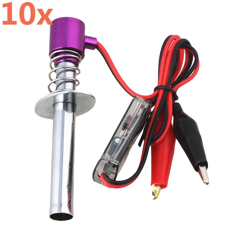 Wholesale 10pcs 6-12V RC Nitro Glow Plug Starter Igniter 80100 Upgraded Electronic for 1/10 Car Truck Alligator Clip | Игрушки и хобби
