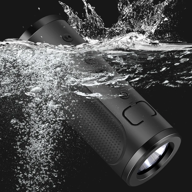 

Portable Outdoor Bicycle Bluetooth Speaker 5000mAH Power Bank IPX7 Waterproof Wireless Speaker with Mic 300m LED Lamp TF/FM/AUX