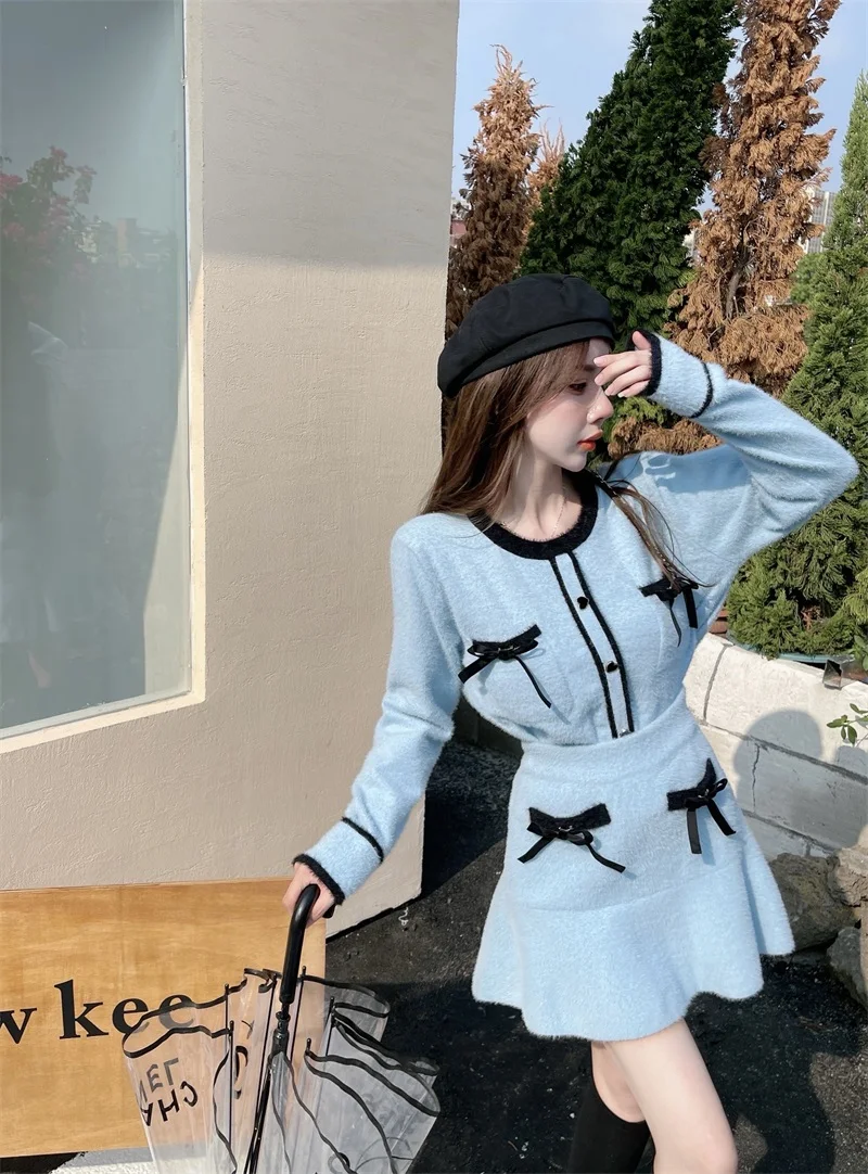 50% SALE Women Winter Knitted Mini Cardigan Sweater Set JKP4849