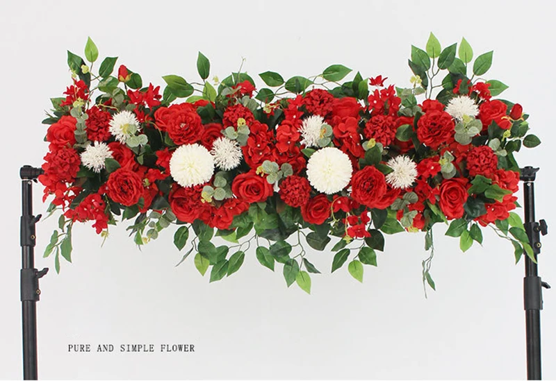 50/100 см personalizado boda flor de Lis pared arreglo suministros peonia de seda искусственный hilera de flores decoracion
