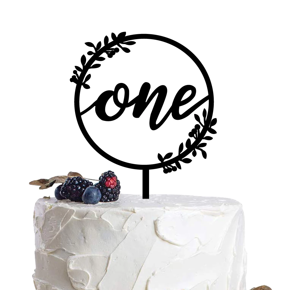 One Wreath Cake Topper Baby's 1st Birthday cake topper wreath cake topper One First birthday Party Decoration (4)